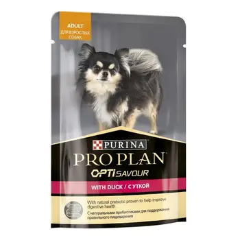 

Влажный корм Purina Pro Plan для собак мелких и карликовых пород, c уткой в соусе, пауч, 100 г