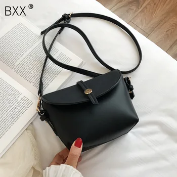 

[BXX] Women's Single Shoulder Crossbody Bag All-match Flap 2020 Brand Designer Female Scrub Mini Tide PU Leather Bag HG993