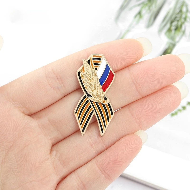 St. George Ribbon Badge with Russian Flag of Saint Victory Day Enamel Pin Lapel Pins Brooches Jewelry Accessories Gifts | Украшения и