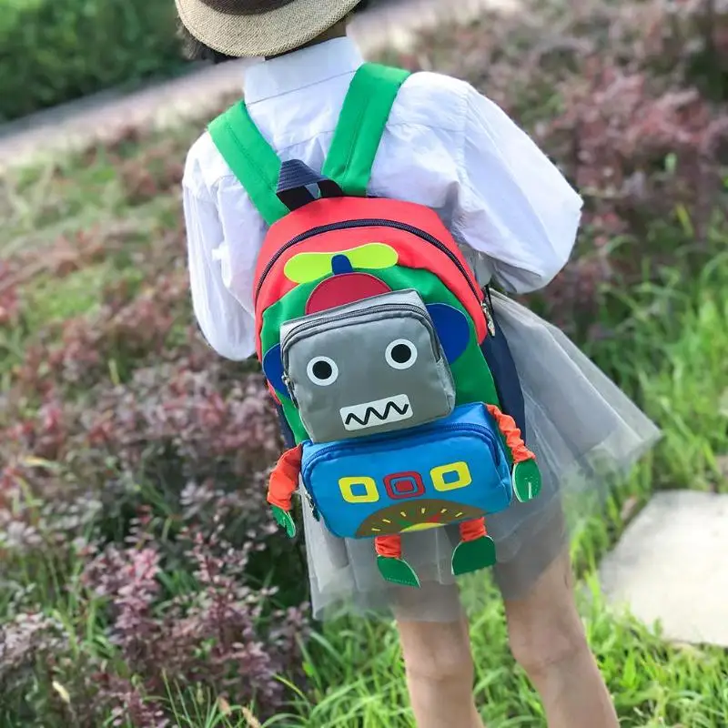 Мультфильм 3D в форме робота ребенок рюкзаки ребенок милый ребенок малыш школьная дорожная сумка Детский сад крутая Мальчики Набивная игрушка игрушки для ребенка