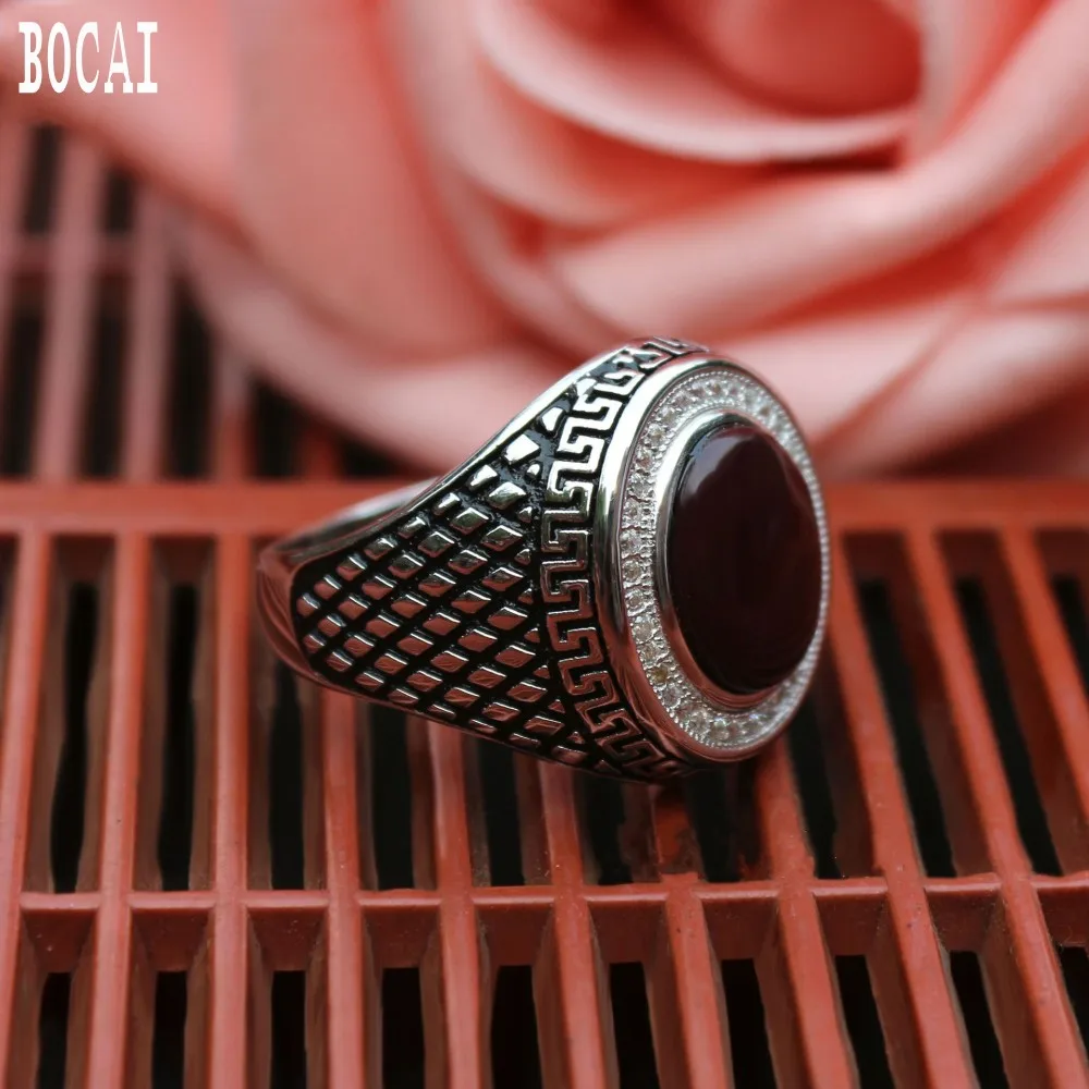 Новая мода S925 Стерлинговое серебро ювелирные изделия Высокое качество роскошное эмалевое кольцо, инкрустированное цирконием мужское серебряное кольцо