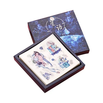 

100 hand book stickers decorative small patterns anime characters ancient style stickers material set mobile phone stickers