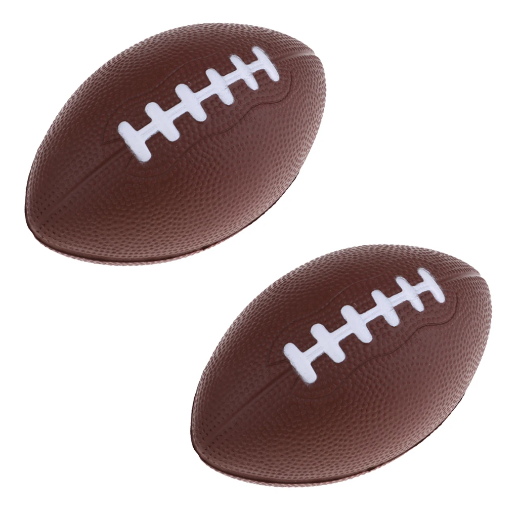 2Pcs PU Foam American Football Rugby Ball for Childeren, Adults Birthday Gift Kids Toy Game Footballs