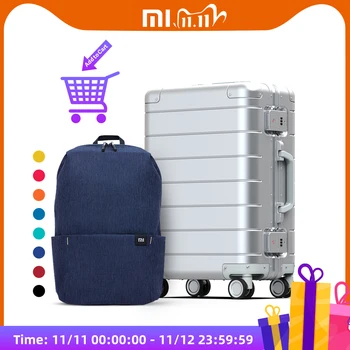 

Xiaomi Daypack 20L With Metal Suitcase 20 inch Bundle Casual Mi Bag Fashion Trip Business Luggage Unisex Universal Wheel