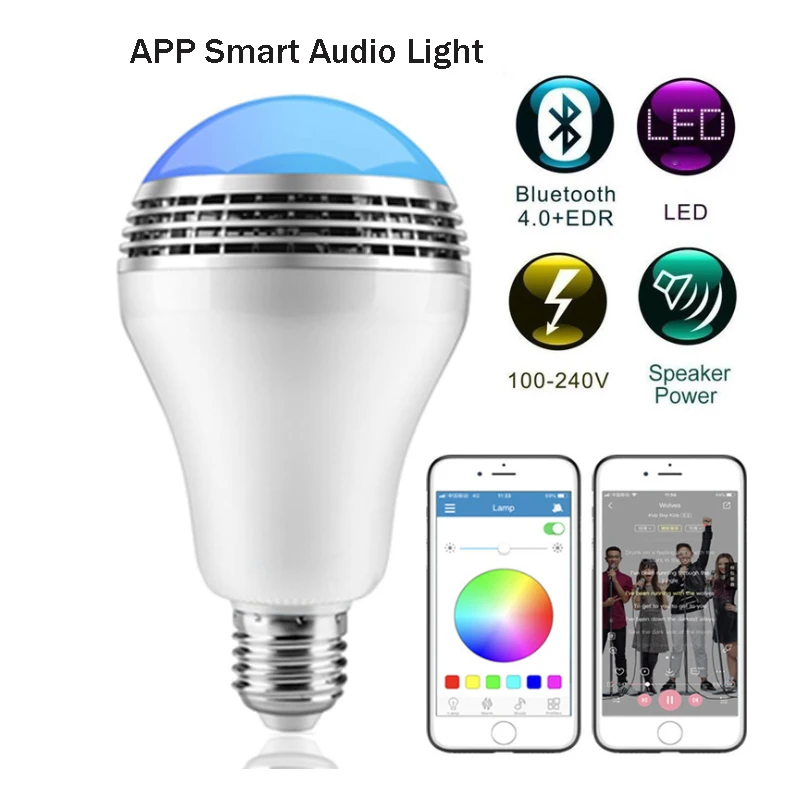 

Bluetooth Music Lamp E27 LED Smart RGB Colorful 4.0Bluetooth Speaker Time Switch APP Remote Control Audio Bulb For Home Lighting
