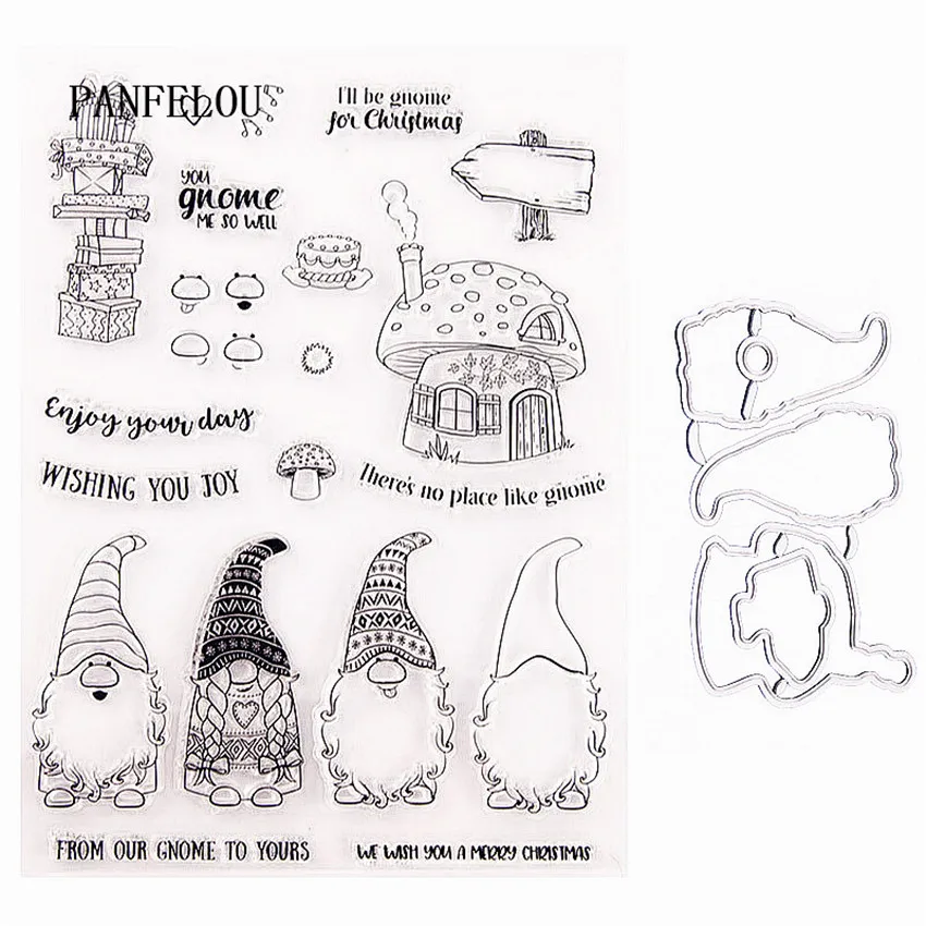 PANFELOU Рождество elfs прозрачный штамп полная вырубка штампы DIY Скрапбукинг/фотоальбом Декоративные прозрачные штампы листы