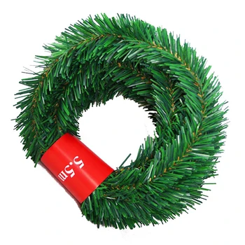 

Pine Needle Rattan Vine Christmas Pendant Decoration Ornaments Xmas Party Hanging Tinsel Green Leaf Garden Xmas 5.5M