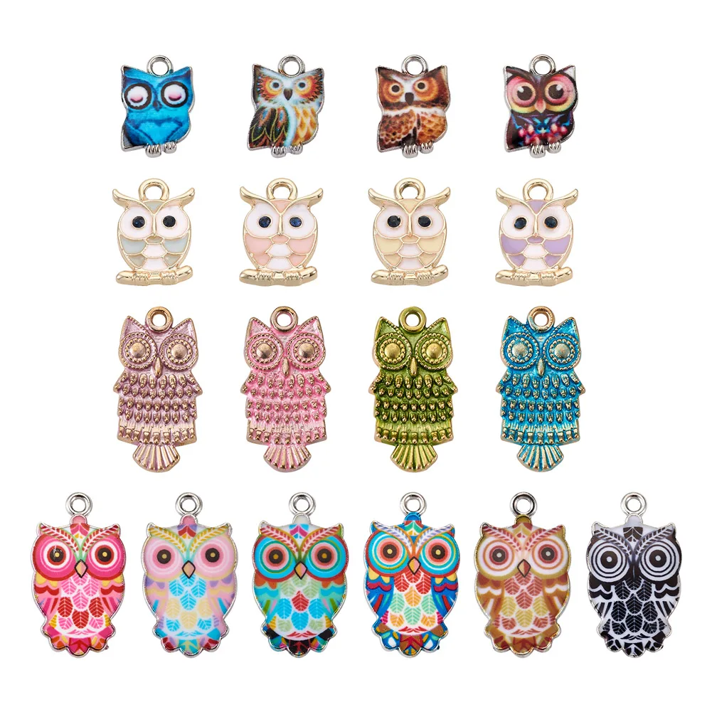 

36pcs Cute Animal Owl Alloy Enamel Pendants Colorful Owl Enamel Charms for Jewelry Making Necklace Bracelet Earring DIY Handmade