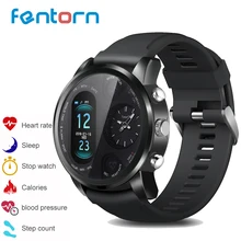 Fentorn T3 Pro Смарт-часы с двумя часовыми поясами спортивные мужские водонепроницаемые Смарт-часы сердечный ритм бизнес Bluetooth сплав трекер активности