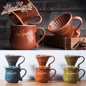 

Ceramic Coffee Cup Espresso Coffee Cup Dripper Cups V60 Funnel Drip Hand Cup Filters Pot Coffee Accessories For Competition