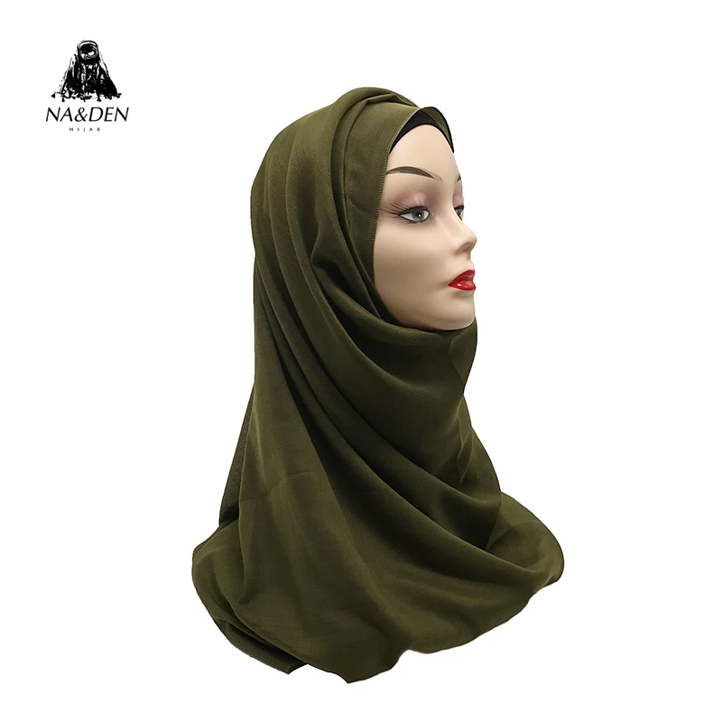 Hi-Q basic Малайзийский мусульманский платок Исламский длинный хиджаб бандана Женский Глушитель Популярные шали леди сплошной простой шарф 10 шт