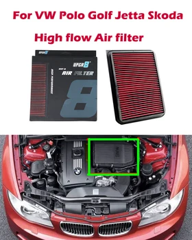 

New 1Pcs Air Filter High Flow Washable Reusable Replacement Good Quality for VW Polo Golf Jetta Skoda