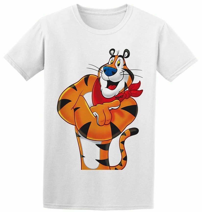 Белая футболка с логотипом Tony The Tiger Kellogg'S Frosted хлопья завтрака злаков в стиле