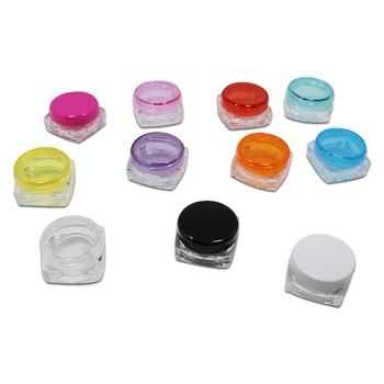 

88pcs Outdoor Travel Portable Colorful Transparent Empty Plastic Cosmetic Container 3g / 5g Small Packing Cream Jars Pot Bottle