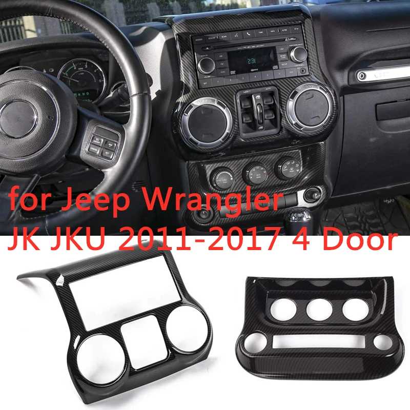 Комплект отделки интерьера из углеродного волокна, отделка для Jeep Wrangler JK JKU 2011- 4 двери(10 шт