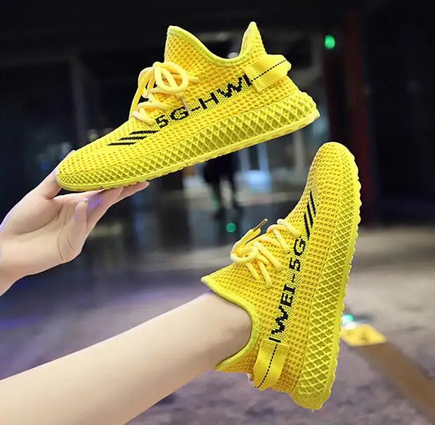 

2019 autumn hot women girl fashion flyknit mesh ventilate sport casual shoes woman sneakers
