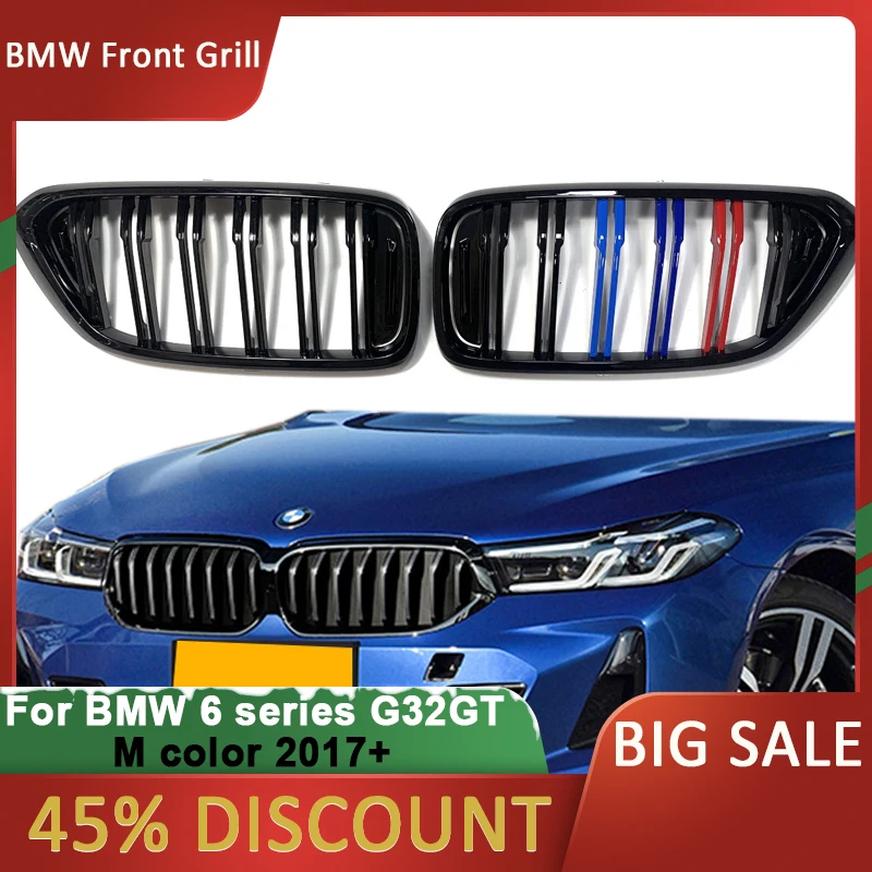 

For BMW GT G32 6 Series Front Kidney Double Line Grille Sport Grill Replacement M color 630I 640I 640I 620D 630D 640D XDrive