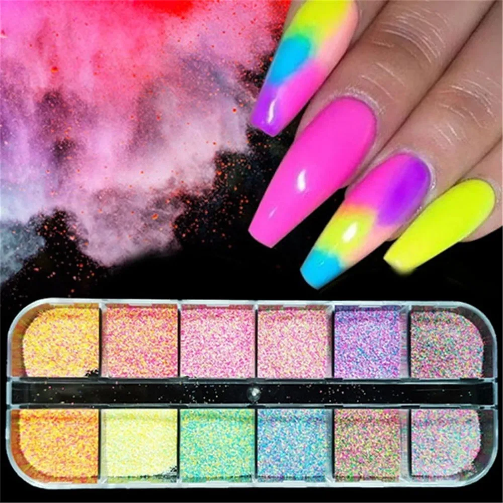 12-Grids-Box-Holographic-Rainbow-Nails-Glitter-Dust-DIY-Summer-Charm-Pigment-Chrome-Nail-Powder-Flakes