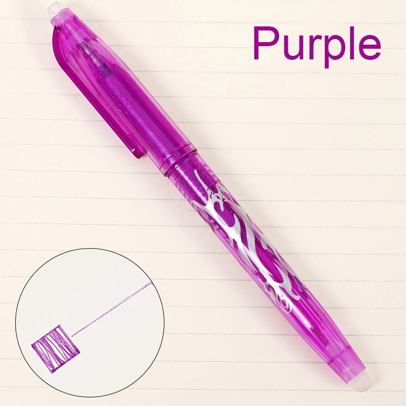 Purple 8 цветов многоцветные стирающиеся ручки стержень моющаяся ручка милые 0,5 мм цвета гелевая ручка Kawaii письменные принадлежности для рисования канцелярские принадлежности - Цвет: Purple