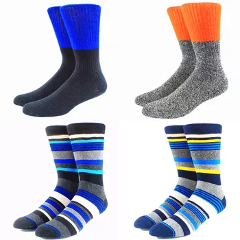 

4 Pairs Block+Blue Strip Men Socks Pack (2 Thick+2 Thin )