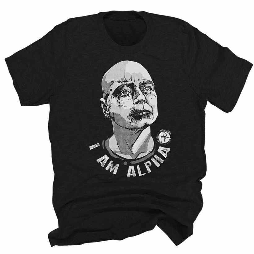 Футболка с надписью I am Alpha The Walking Dead Whisperers TWD Graphic | Мужская одежда