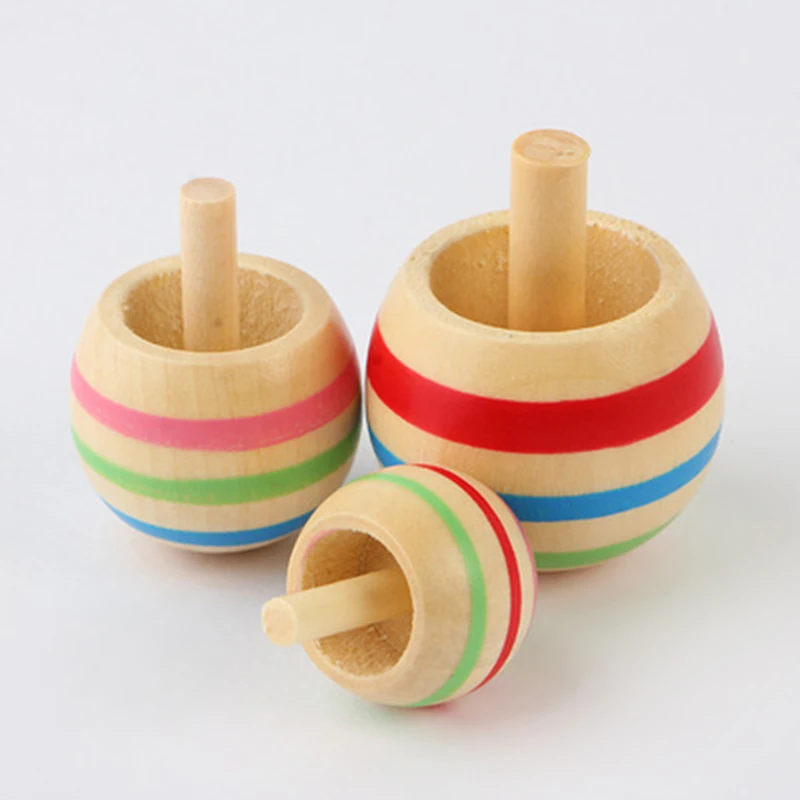 Gyro Set Hot Sale Novelty Children's Toy Kids Rotating Toys Wooden Colorful Spinning Wood Party 3pcs | Игрушки и хобби