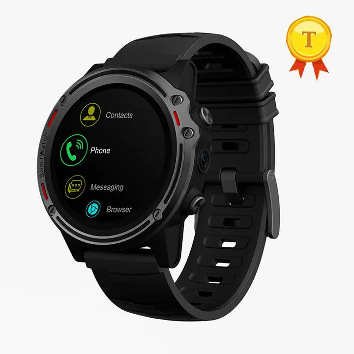 Черный 1,39 дюймов 400*400 2G 3g 4G Смарт-часы телефон Bluetooth Вызов Android gps смарт-телефон часы Smartwatch с монитором сердечного ритма - Цвет: Черный