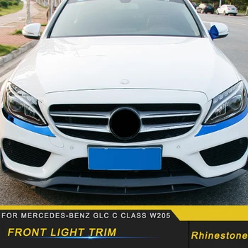 

For Mercedes Benz C Class W205 2016-2019 Car Headlight Chrome Cover Protector Trim Frame Sticker Exterior Accessories