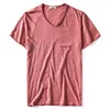 GustOmerD Brand Quality T shirt Men's V-neck Slim Fit Pure Cotton T-shirt Fashion Short Sleeve T shirt Men's Tops Casual Tshirt ► Photo 3/6