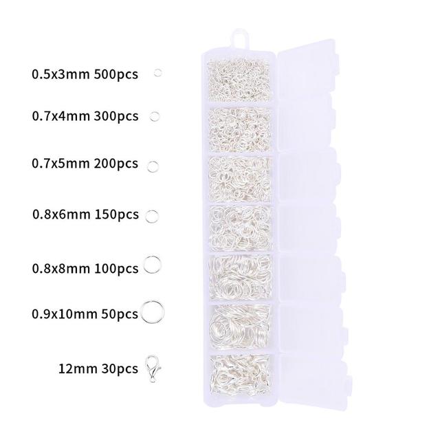 Findings Tools Set 3-10mm Open Jump Rings Split Rings & Lobster Clasp For DIY Jewelry Making Supplies Kit