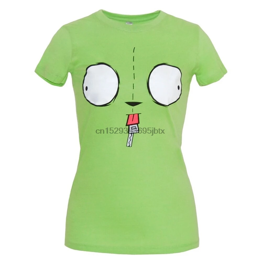 Футболка с надписью Invader Zim Gir Face Junior | Мужская одежда