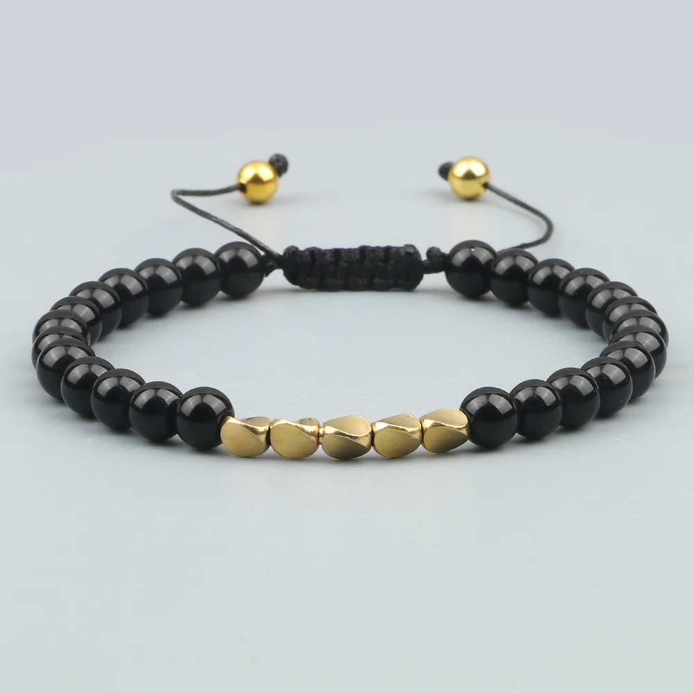 Irregular Copper Beads Braided Bracelet Natural 6mm Tiger Volcanic Lava Bangle For Women Men Handmade Ethnic Tibetan Jewelry - Image 2