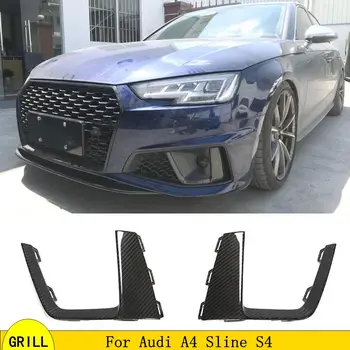 

For Audi A4 Sline S4 carbon fiber Front Fog lamp Mask grill Cover Front bumper Fog Lights Grille 2019