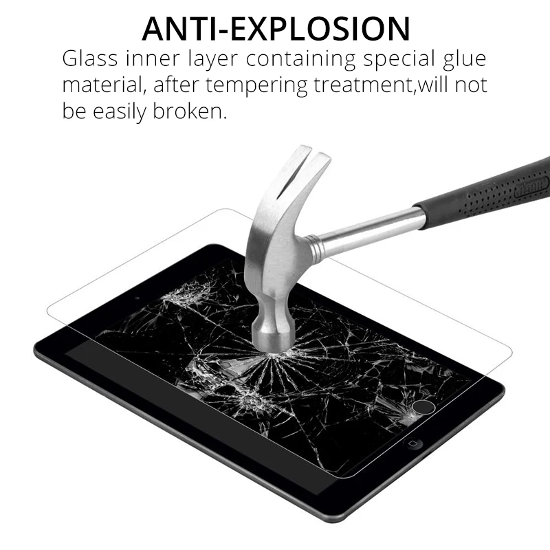 2 упаковки, защита экрана из закаленного стекла для iPad air 1 2 6 поколения pro 9,7 для нового 2107 9,7 '', Взрывозащищенная пленка