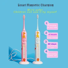 Автоматическая детская звуковая электрическая зубная щетка 3 режима Мягкая зубная головка зубная Детская электрическая таймер для зубной щетки USB зарядка