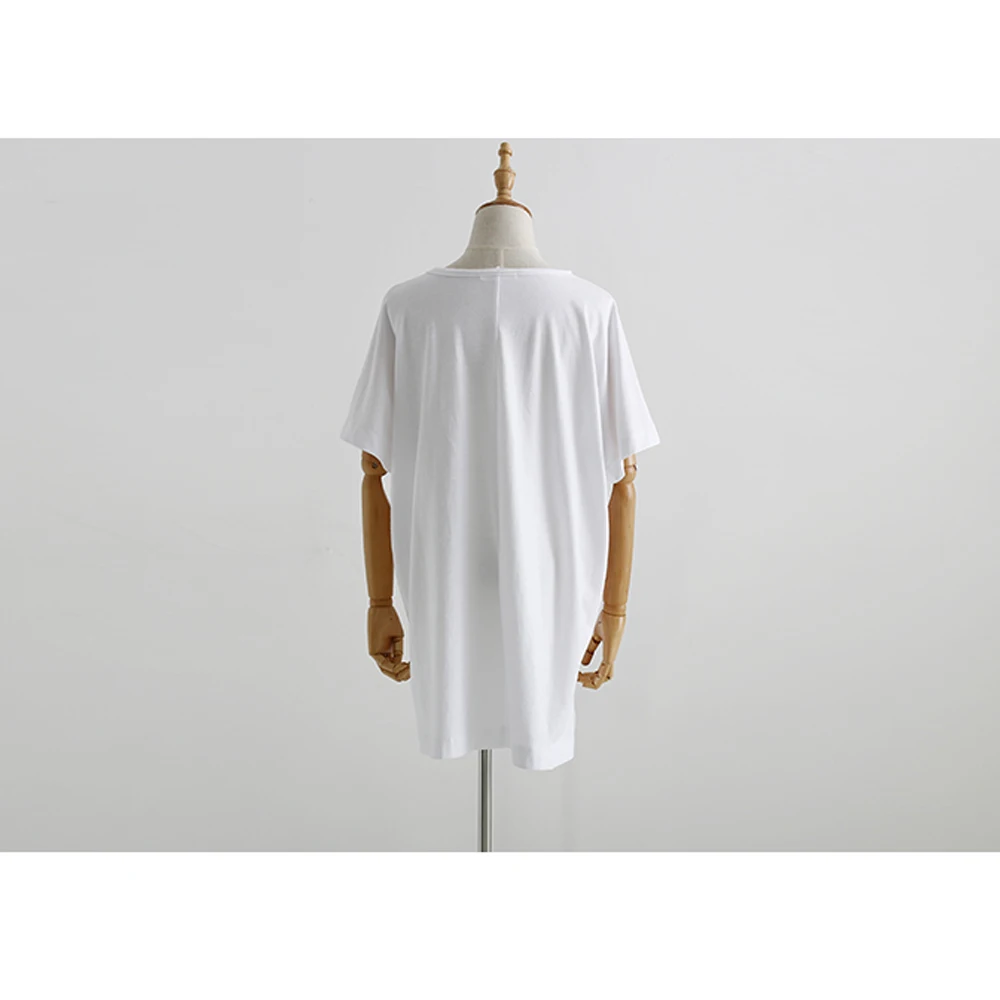 Длинная футболка женская черная белая Базовая однотонная Туника винтажная гранж Эстетическая мешковатая Рождественская Пижама большого размера плюс