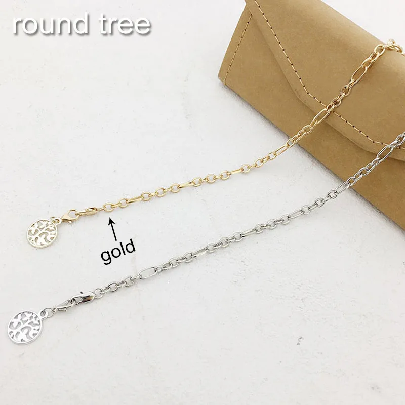 round tree gold 1 шт., модная шикарная цепочка для чтения, золотой, серебряный металлический шнурок для очков, держатель для очков, ремни, цепочка для очков, женские и мужские солнцезащитные очки, цепочки - Цвет: round tree gold