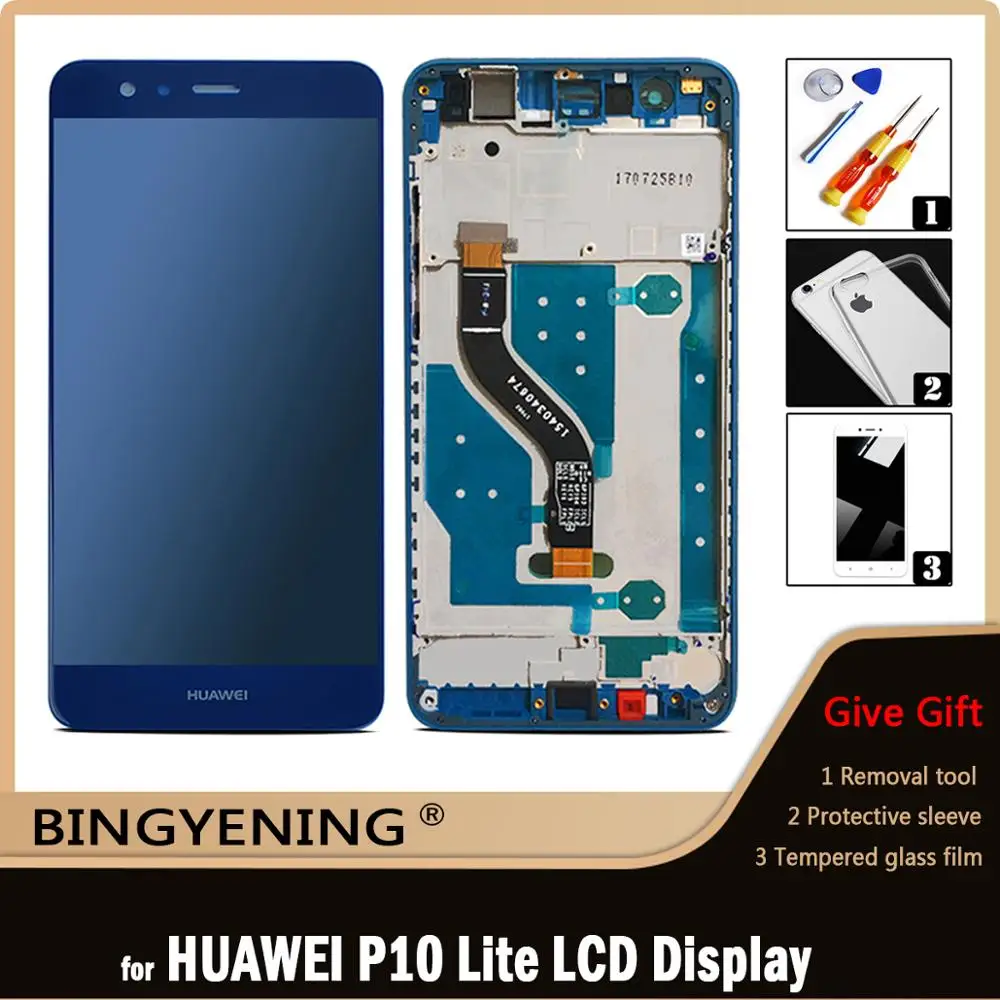 

Original For Huawei P10 Lite LCD Display Screen Touch Digitizer Assembly For 5.2‘’ Huawei P10Lite WAS-LX2 WAS-LX1A With Frame