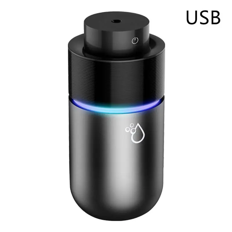 black Портативный мини USB Автомобильный увлажнитель воздуха Арома диффузор Эфирные масла Ароматерапия светодиодные лампы для дома и офиса - Цвет: black