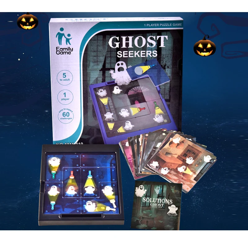 

60 Challenges Ghost Hunters Travel Hide & Seekers Game 1 Player Kids Puzzle Toys with Solution Family STEM Game Children Gift