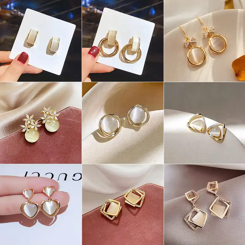 Neue Ohrringe Fur Frauen Koreanische Temperament Wilden Geometrische Runde Kupfer Legierung Opal Perle Zirkon Ohrringe Modeschmuck Ohrhanger Aliexpress
