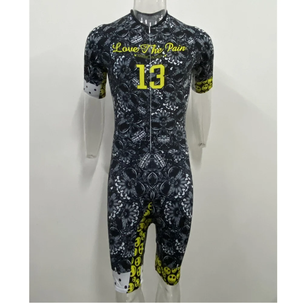 

2020 New Hot Men's Short Jersey Suits Tri Suit Pro Team Triathlon Suit Cycling Skinsuit Aero Fabric Clothing Bike Bodysuit