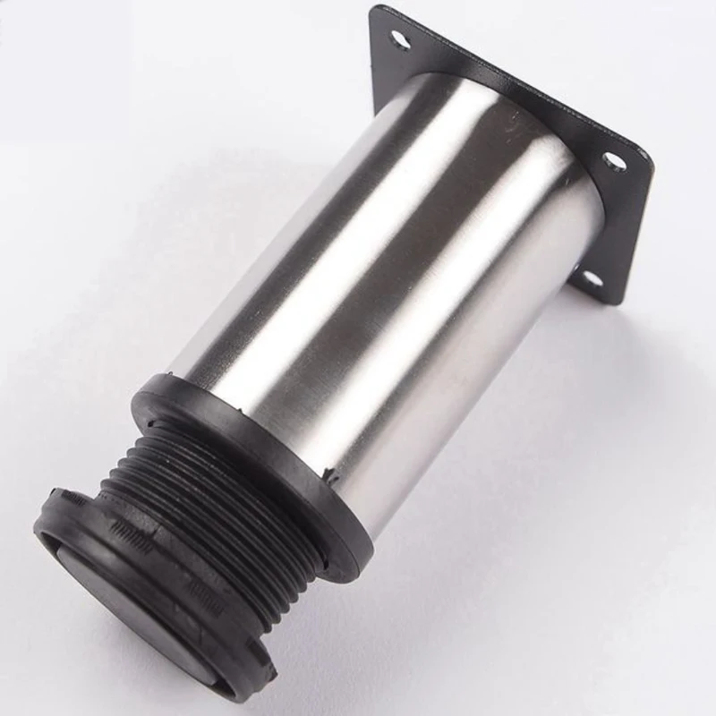 

(Pack of 100pcs) Adjustable Stainless Steel Furniture Legs Round Metal Table Feet For TV Cabinet Sofa Foot Support Furniture