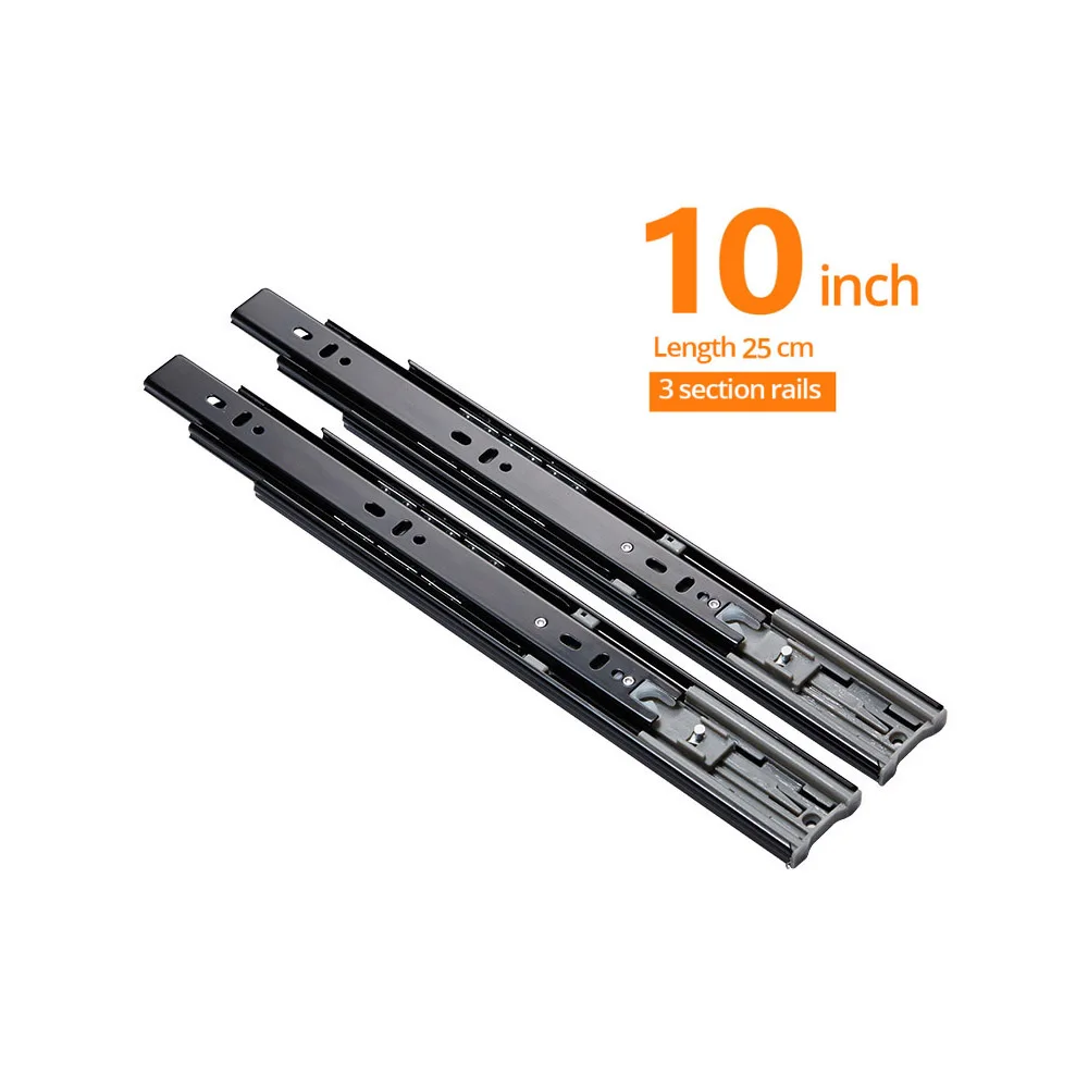 10 inch(250MM) Универсальный магнитный Набор направляющих для выдвижных ящиков, монтажный инструмент для мебели шкафа, выдвижная фурнитура для шкафа+ направляющая для выдвижных ящиков - Цвет: 10 inch(250MM)