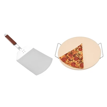

1 Pcs Folding Pizza Shovel Stainless Steel Non-Slip & 1 Set for Baking Pizza Tools Bread Tray with Support Frame