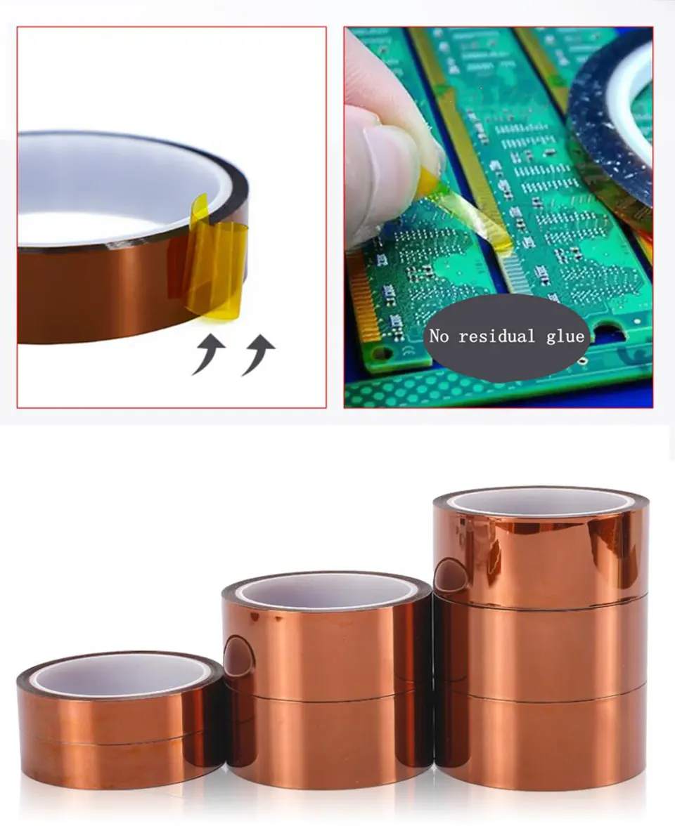 Ruban Polyimide Haute Température 6mm X 33m - Adhésif Thermique Sans Résidu Pour Soudure, Impression 3D