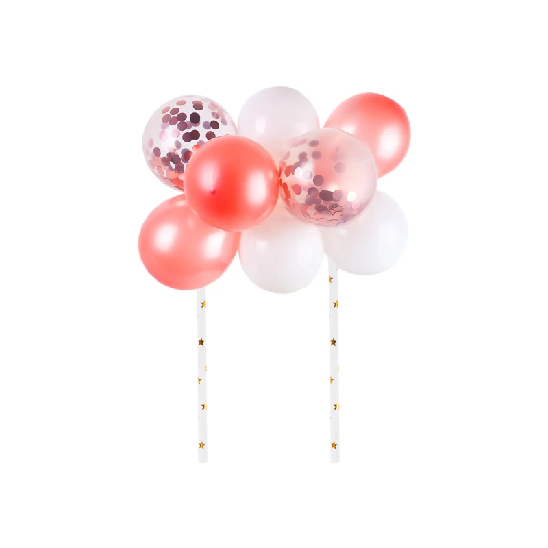 10pcs 5inch balloon topper birthday party decorations kids cake toppers baby shower DIY rose gold balloons topper wedding decor - Цвет: 1set cake topper