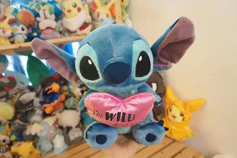 Lilo and Stitch Plush Toy StitchHug with Love Heart " I WILD about you" Stuffed Animals Toys for Valentine's Day