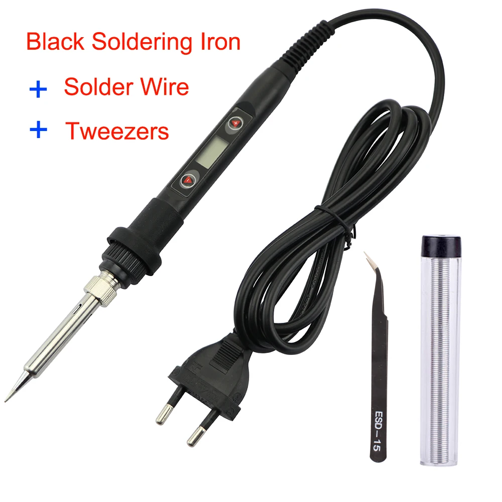 electric soldering iron 80W Electric Soldering iron LCD Digital Display Adjustable Temperature 110V / 220V Rework Welding Solder Tools electronics soldering kit Welding Equipment