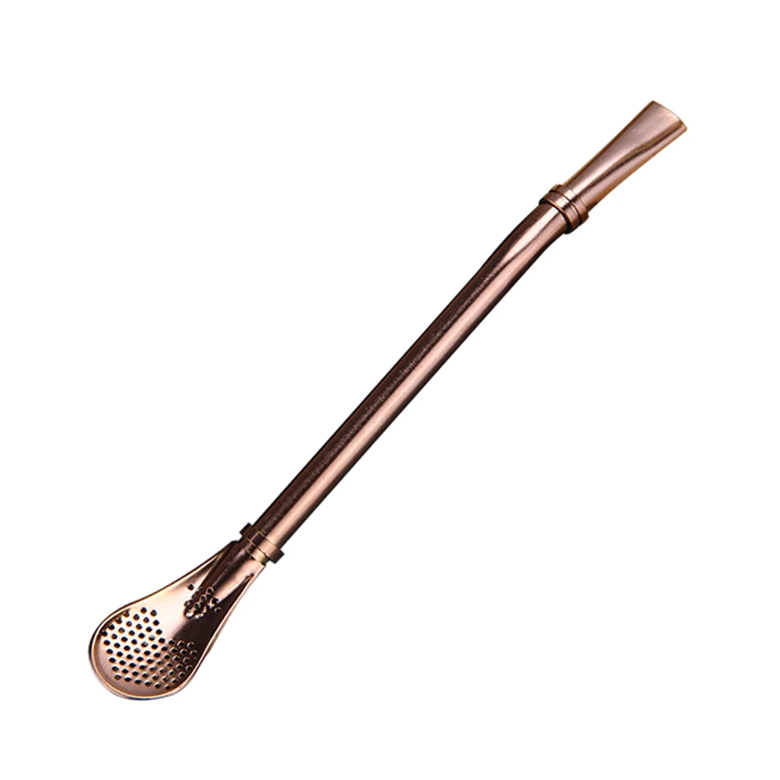 

304 Stainless Steel Filter Straw Spoon Stirrup Straw Spoon Non-slip Creative Coffee Scoop Western Stirring Spoon Cutlery